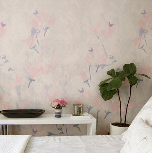Floral wallpaper made in the USA, custom colors available